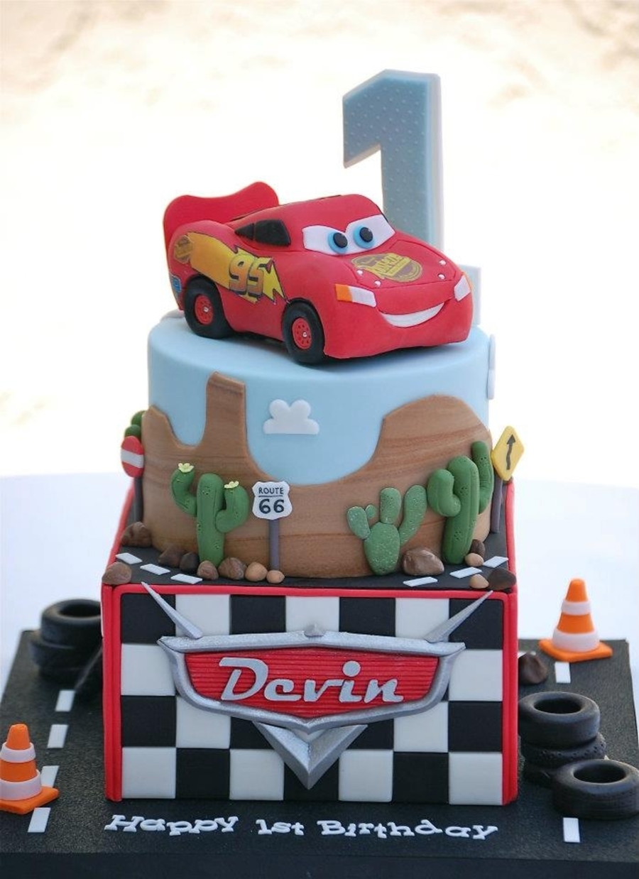 Disney Cars First Birthday Cake