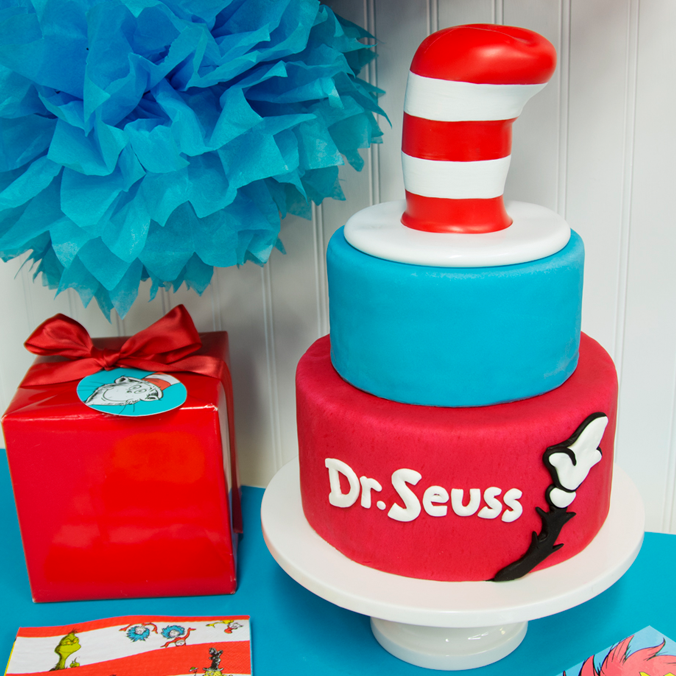 Dr. Seuss Cat in the Hat Birthday Cake