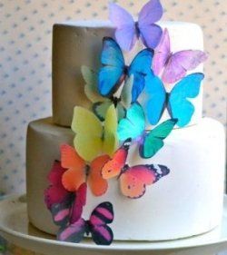 Edible Rainbow Butterfly Birthday Cake