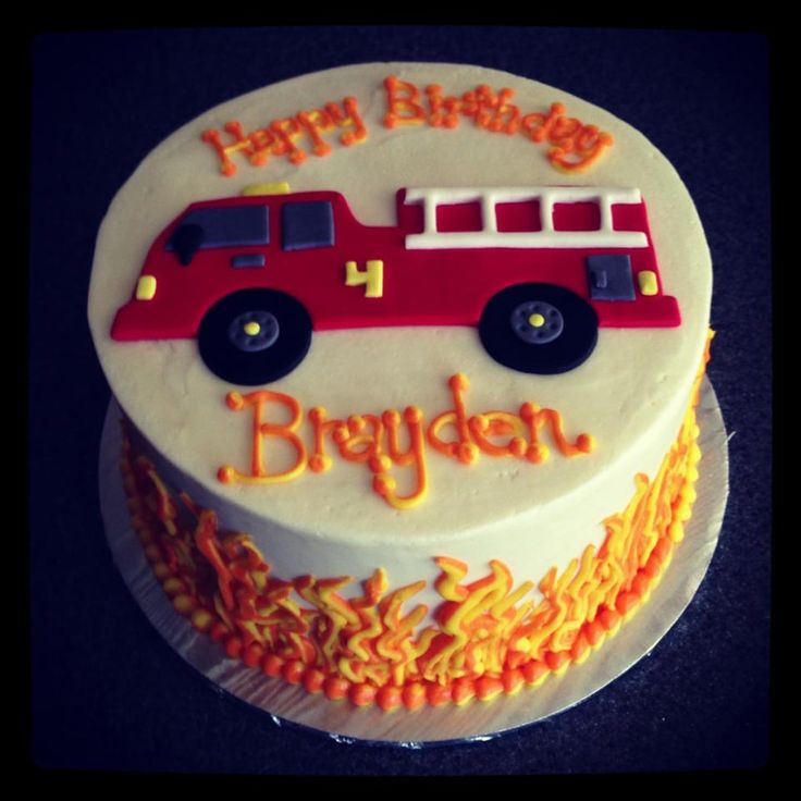 Fire Truck Birthday Cake