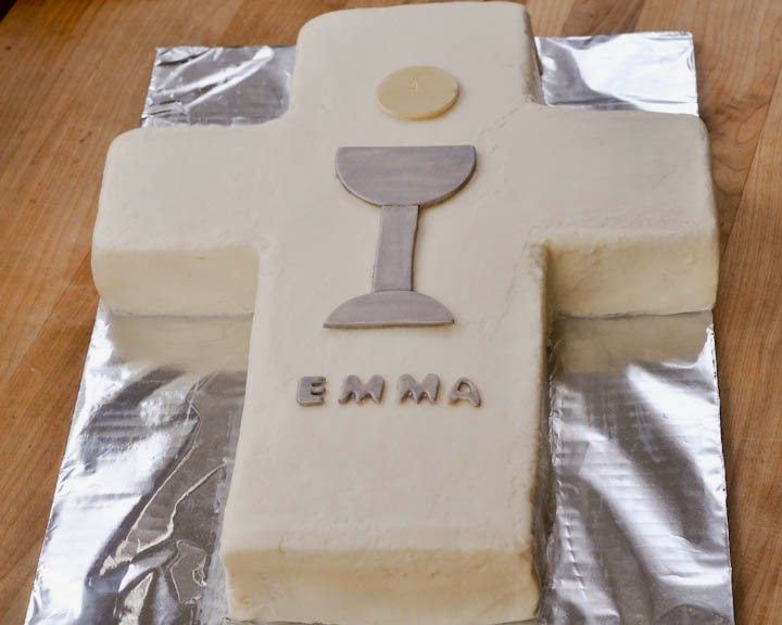 First Communion Cake with Cross