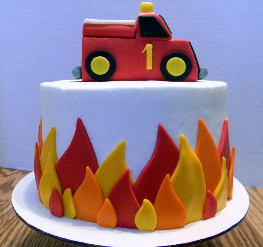 First Fire Truck Birthday Cake