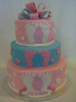 Footprints Baby Shower Cake