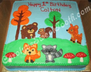Forest Animals Baby Shower Cake