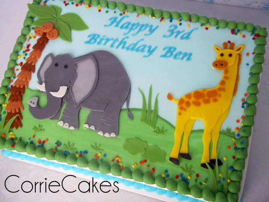 Giraffe Birthday Sheet Cake