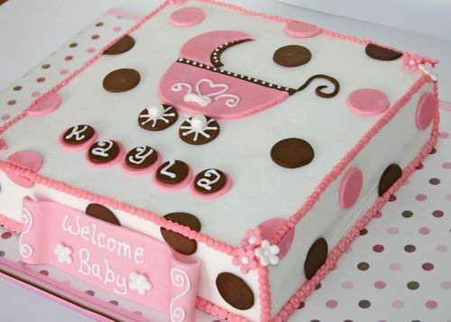 Girl Baby Shower Cake Squares