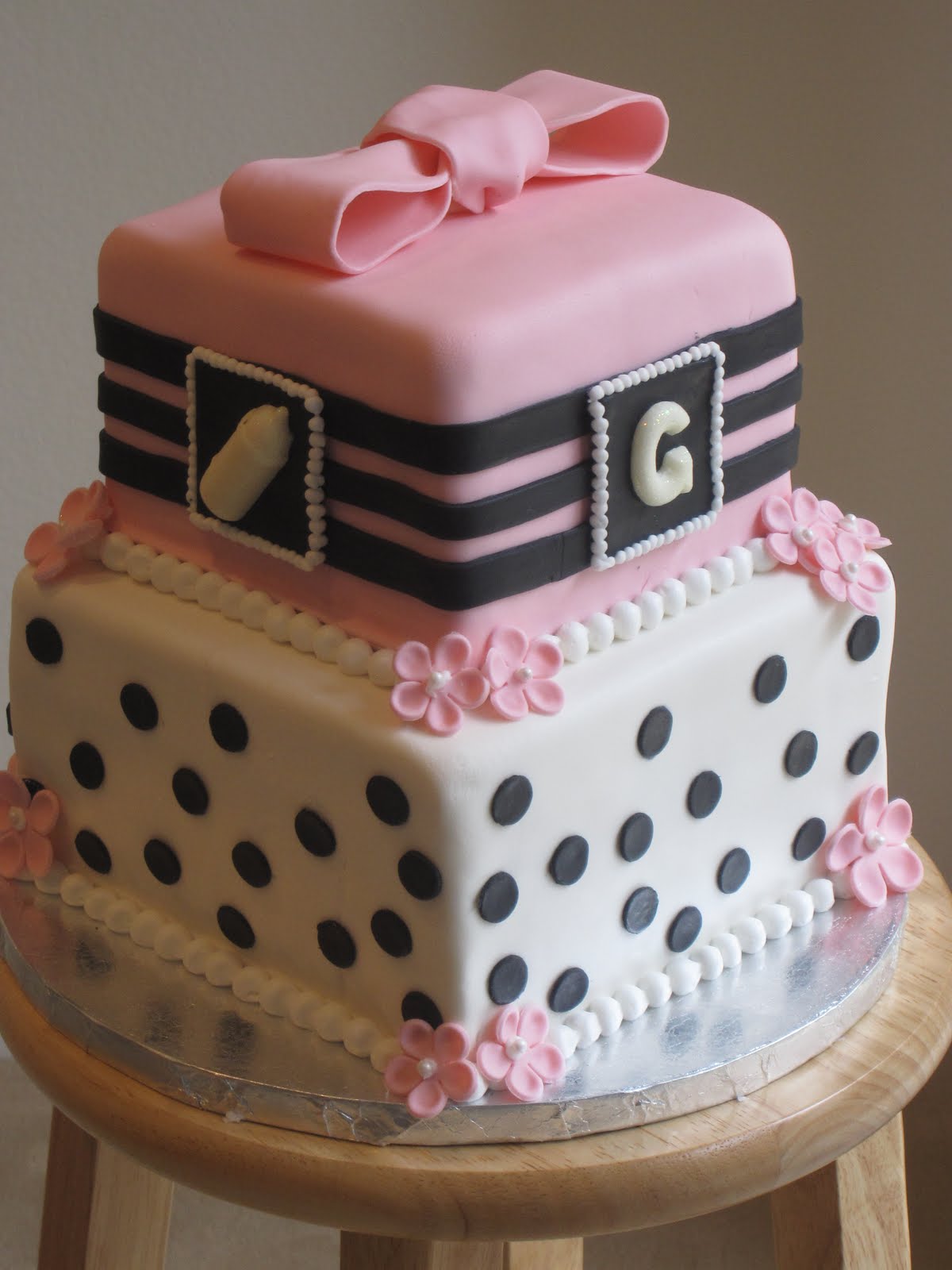 Girl Baby Shower Cake Squares