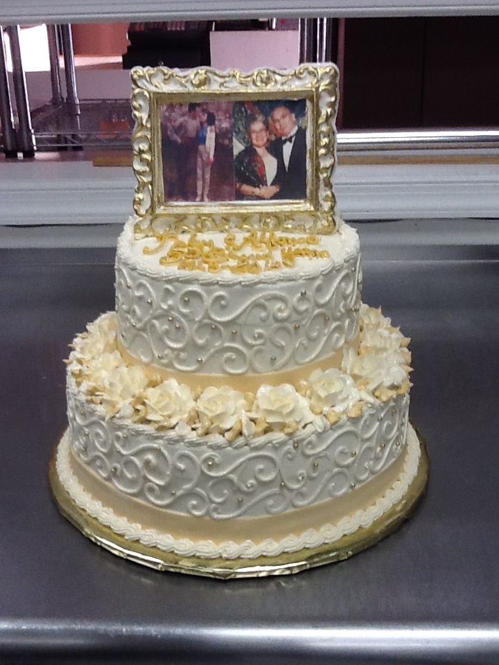 Gold 50th Wedding Anniversary Cake Topper