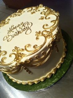 6 Photos of Golden Birthday Cakes 18th Birthday