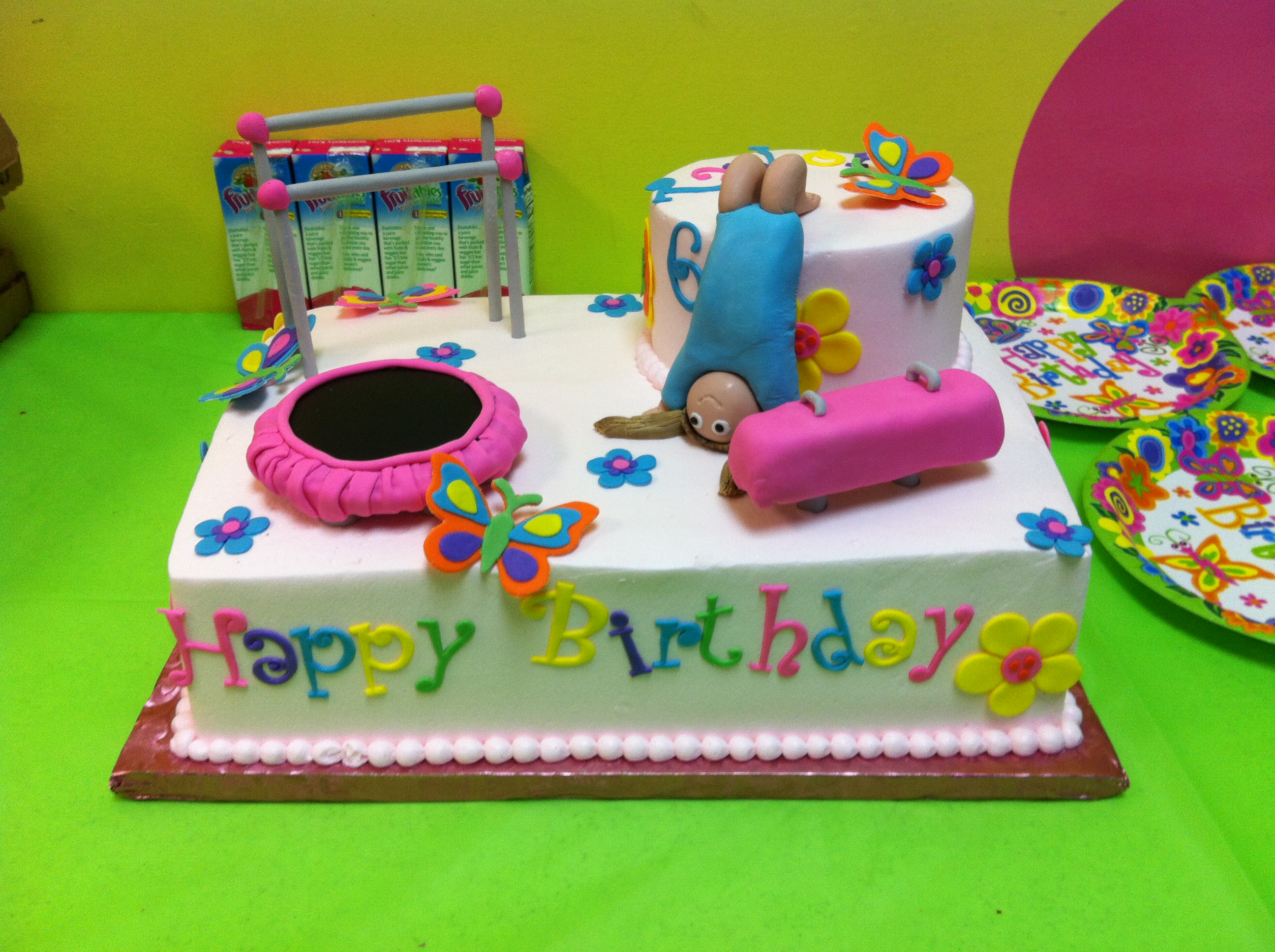 Gymnastics Birthday Party Cake