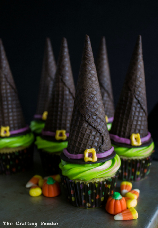 Halloween Witch Hat Cupcakes Ice Cream Cone