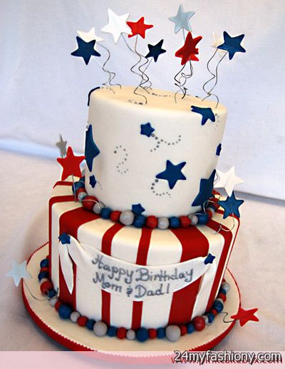 Happy July 4th Birthday Cake