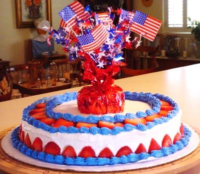 Happy July 4th Birthday Cake