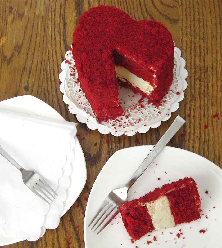 Heart Shaped Red Velvet Cake Cheesecake