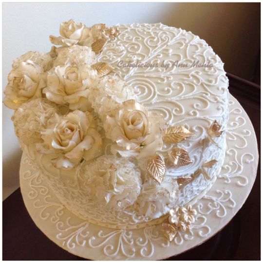 Ivory and Gold Cake