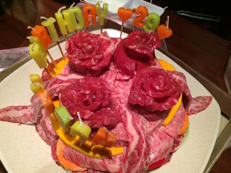 Japanese Meat Birthday Cake