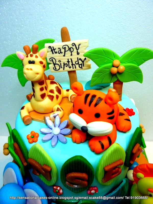 Jungle Safari Theme Birthday Cake