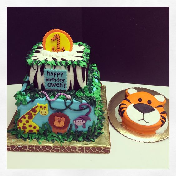 Jungle Theme First Birthday Smash Cake