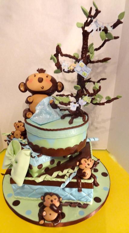 Monkey Baby Shower Cake