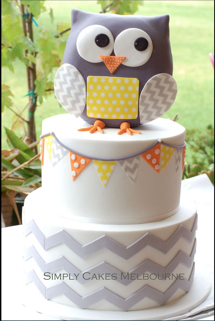 Owl Baby Shower Cake