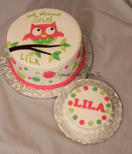 Owl First Birthday Smash Cake