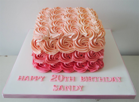 Peach Ombre Birthday Cake