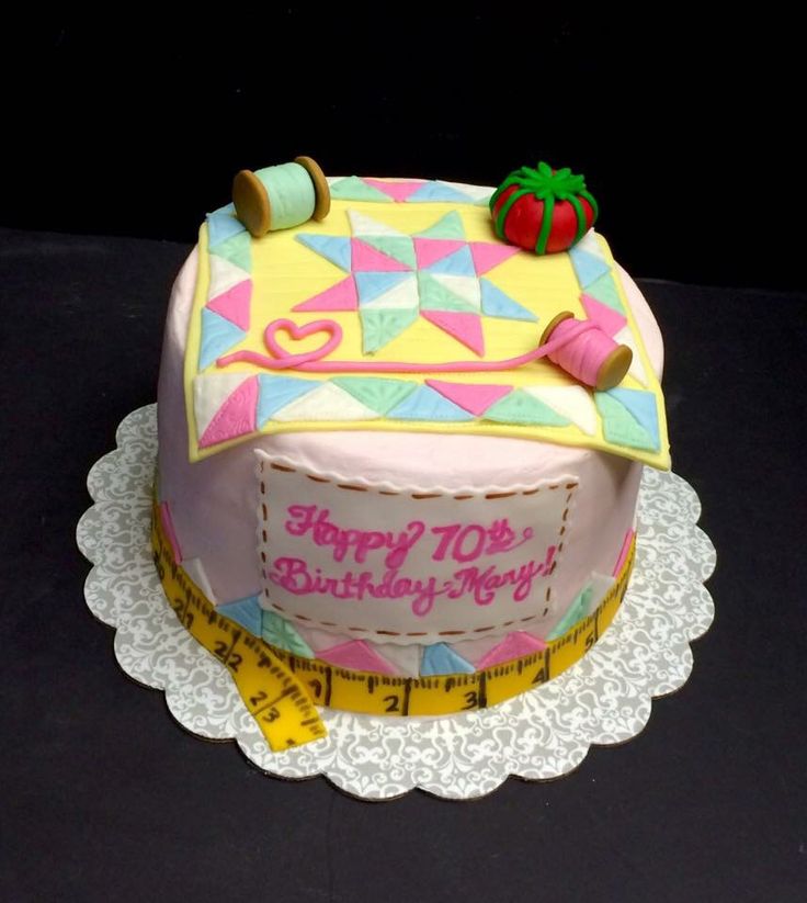 Quilt Themed Birthday Cake