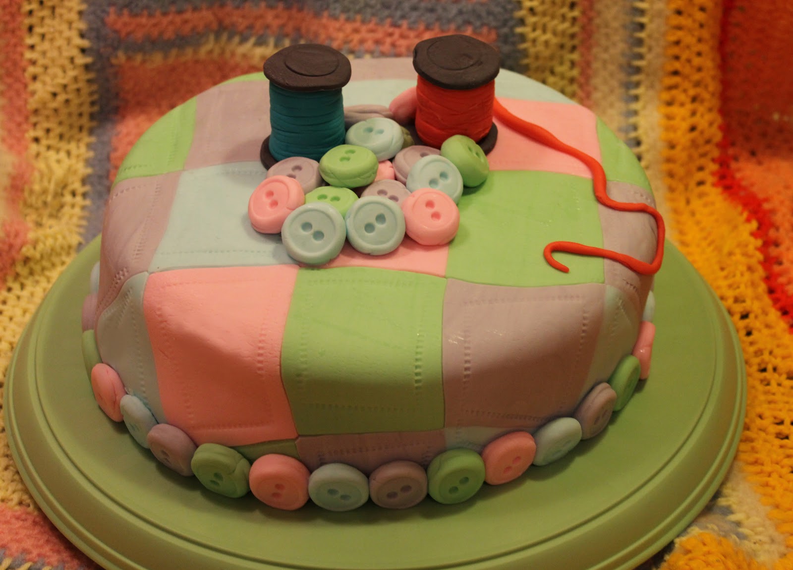 Quilt Themed Birthday Cake