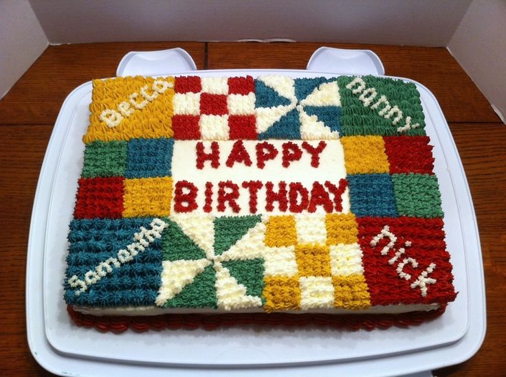 Quilt Themed Birthday Cake