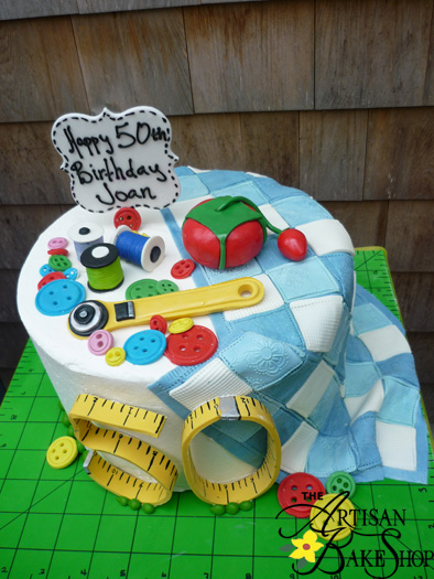 Quilting Themed Birthday Cake