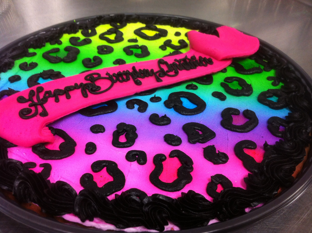 Rainbow Cheetah Print Cake