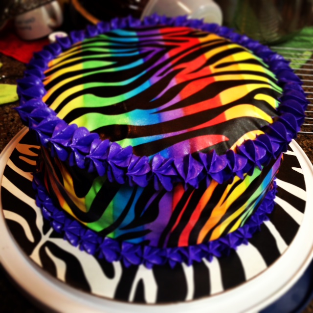 Rainbow Zebra Cake