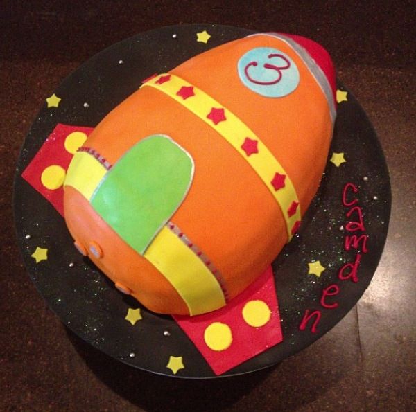 Rocket Ship Birthday Cake