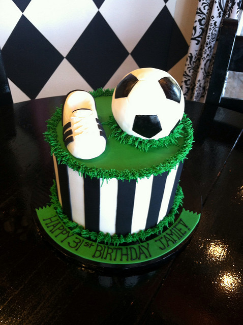 Soccer Themed Birthday Cake