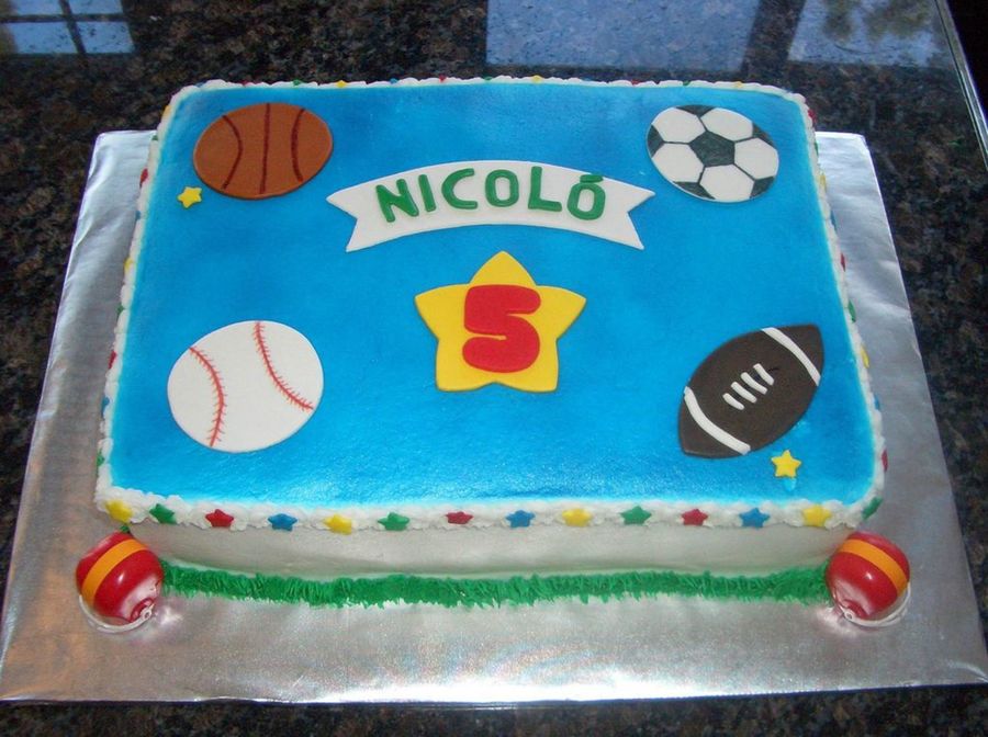 Sports-Themed Birthday Cake