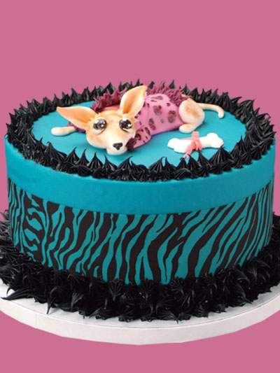 Turquoise Zebra Cake