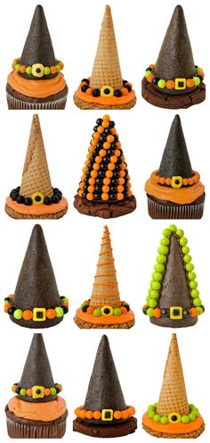 Witch Hat with Ice Cream Cone Cupcakes