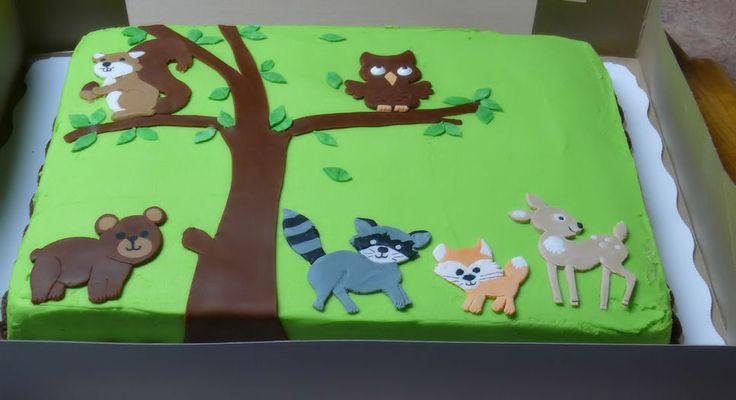Woodland Baby Shower Sheet Cake