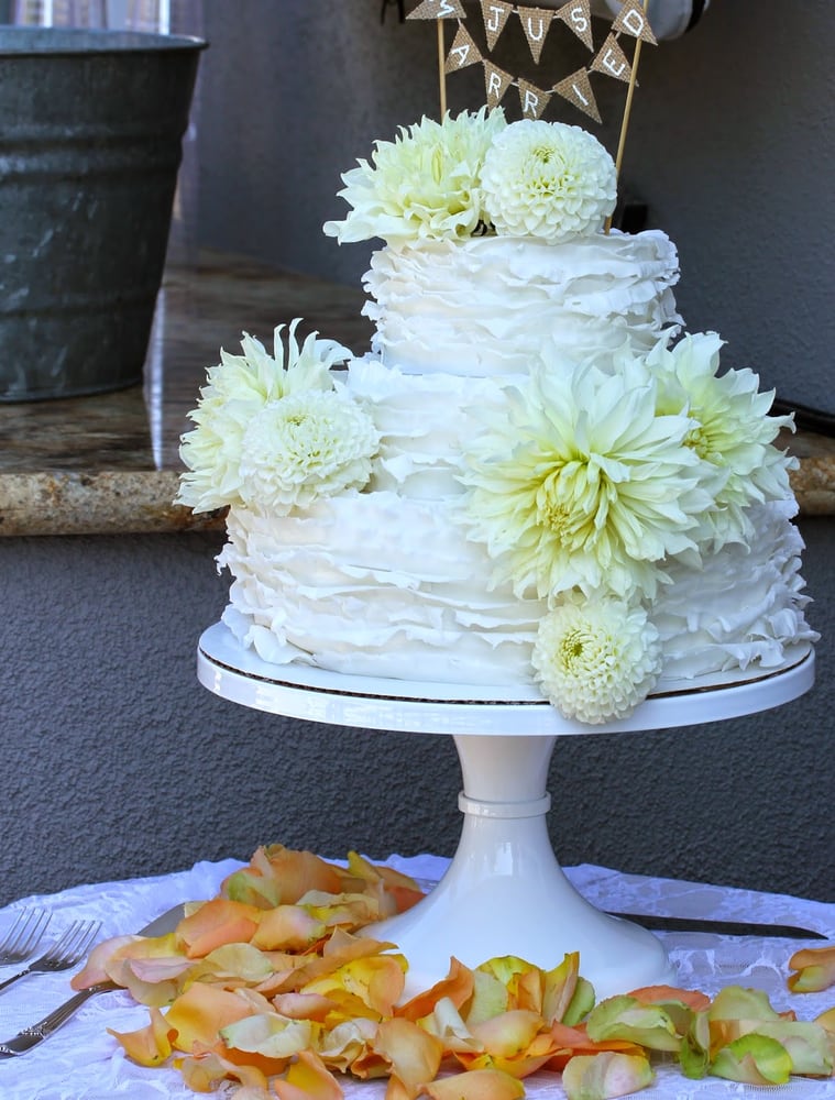 Yellow Buttercream Wedding Cake