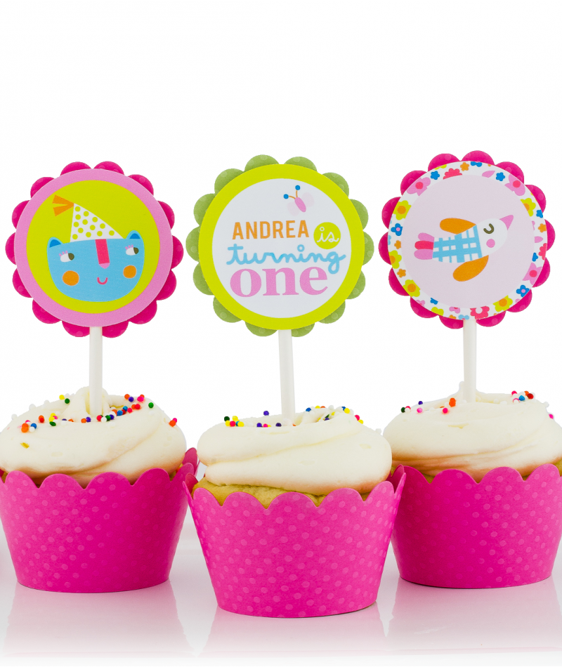 1st Birthday Cupcake Toppers