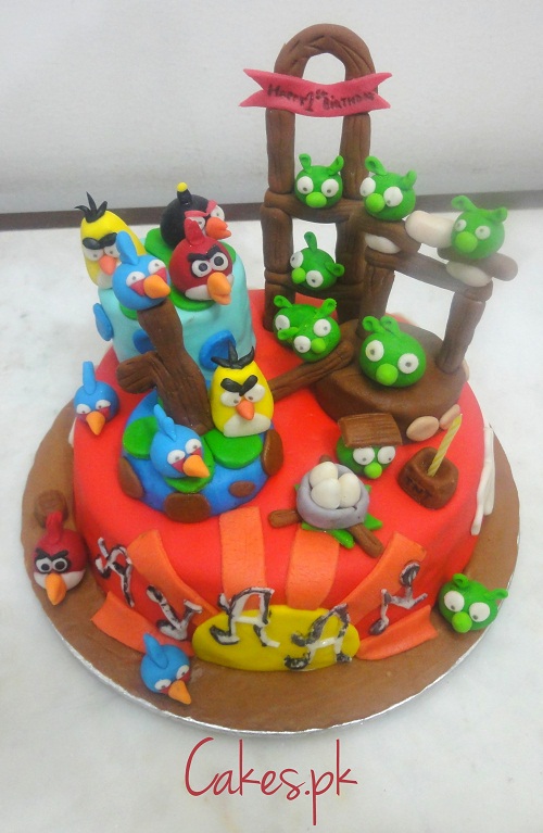 Angry Bird Theme Cake