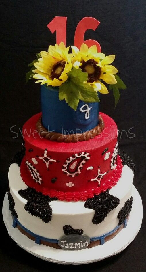 Bandana and Cow Print Cake