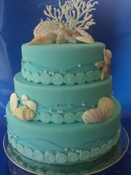 Beach Themed Wedding Cake