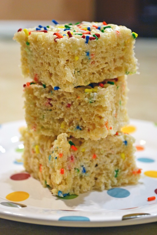 Birthday Cake Rice Crispy Treats