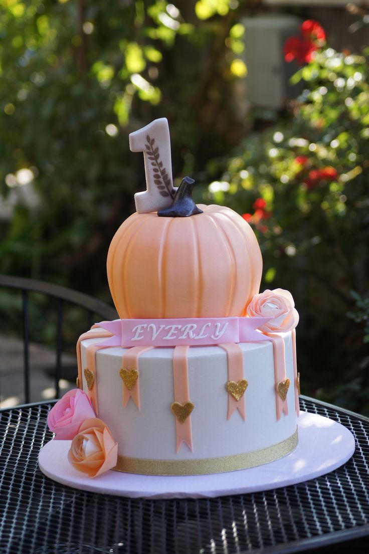 Birthday Cake with Pumpkins