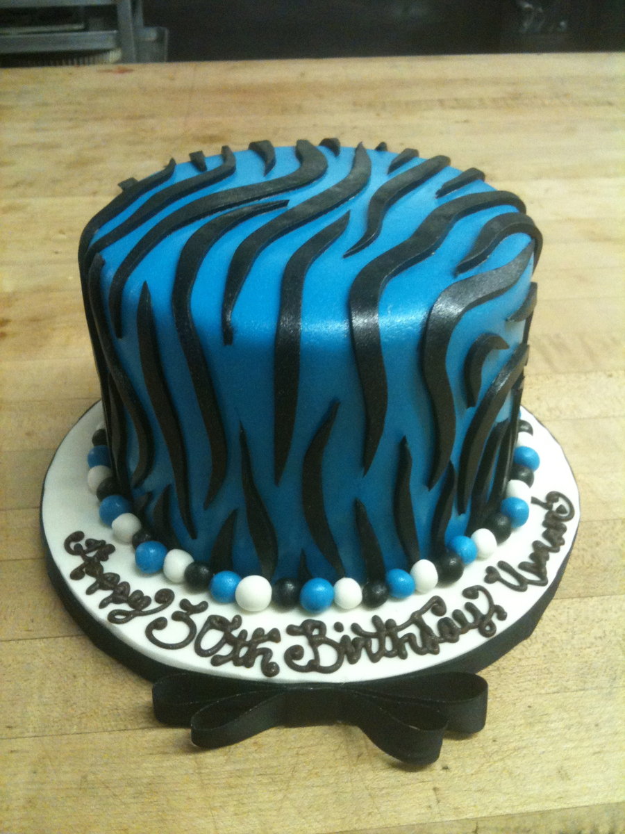 Blue and Black Zebra Cake