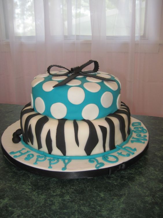 Blue Zebra Birthday Cake