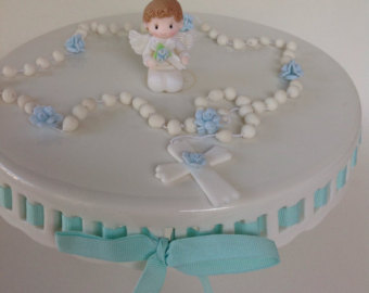 Boy Baptism Cake Toppers