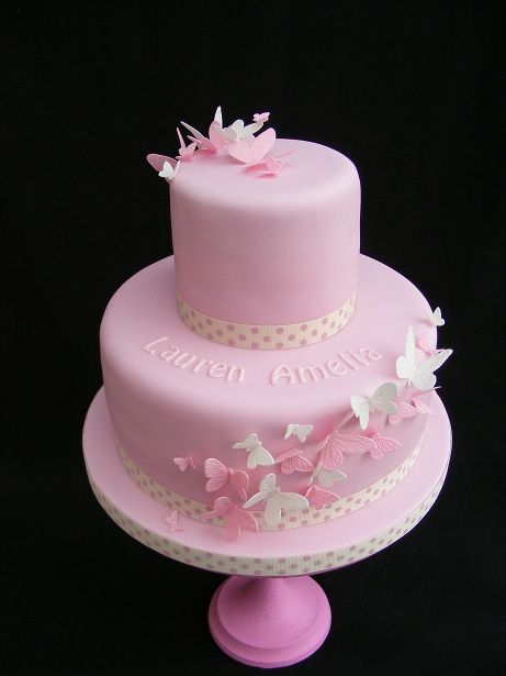 Butterflies Christening Cake