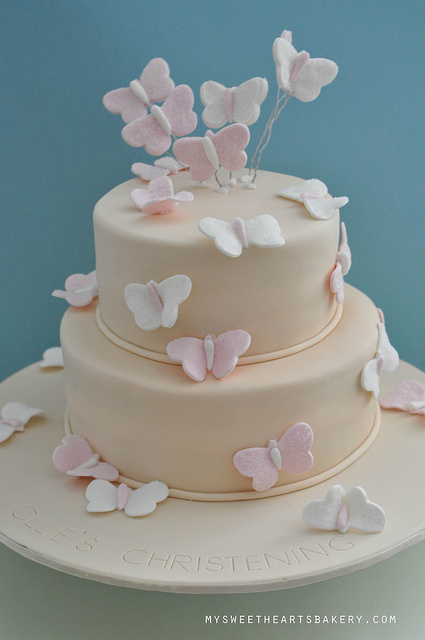 9 Photos of Butterfly Baptism Cakes